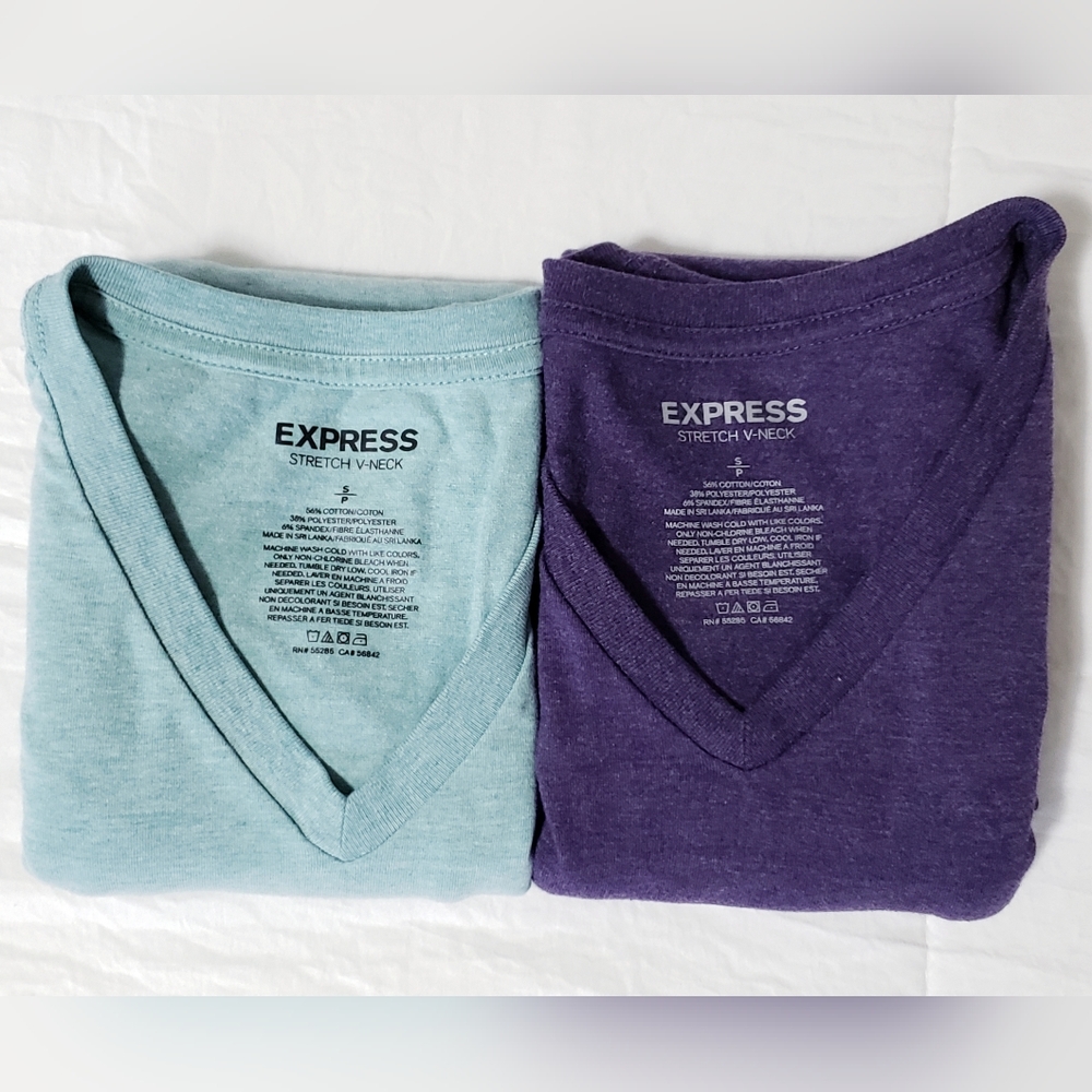Two Pack Express V neck Tshirt Men's Stretch